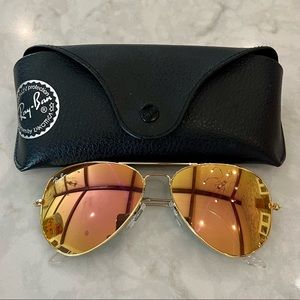 Rayban aviator 58mm gold/pink
